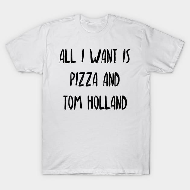 Pizza and Tom Holland T-Shirt by ethereal